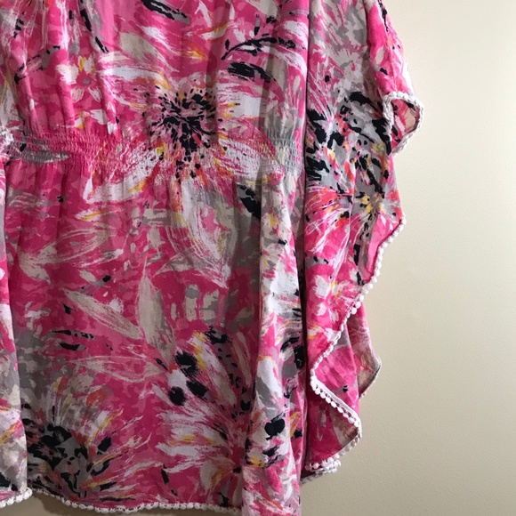 Style & Co Sz 3X Batwing V-Neck Pink Top: 2043 - Picture 2 of 7